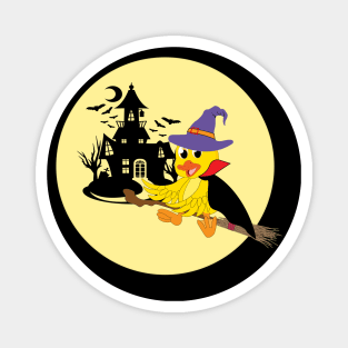 Flying Duck Witch Magnet